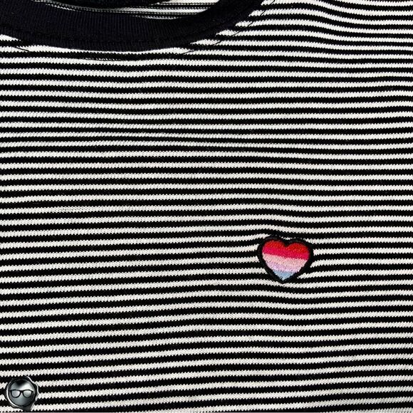 SPIRITUAL GANGSTER KIDS HEART FIONA SWEATER IN BLACK & WHITE STRIPE GIRLS SMALL - Picture 6 of 10
